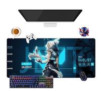 Game Valorant Jett Omen Phoenix Viper - Tappetino per mouse gamer XL, per uso ufficio, studio e casa, base antiscivolo + superficie morbida (5, 35,4" × 15,7" × 0,12")