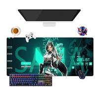 Game Valorant Jett Omen Phoenix Viper - Tappetino per mouse gamer XL, per uso ufficio, studio e casa, base antiscivolo + superficie morbida (3, 35,4" × 15,7" × 0,12")