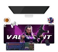Game Valorant Jett Omen Phoenix Viper - Tappetino per mouse gamer XL, per uso ufficio, studio e casa, base antiscivolo + superficie morbida (1, 31,5" × 11,8" × 0,12")