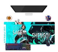Game Valorant Jett Omen Phoenix Viper - Tappetino per mouse gamer XL, per uso ufficio, studio e casa, base antiscivolo + superficie morbida (8, 35,4" × 15,7" × 0,12")