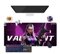 Game Valorant Jett Omen Phoenix Viper - Tappetino per mouse gamer XL, per uso ufficio, studio e casa, base antiscivolo + superficie morbida (1, 35,4" × 15,7" × 0,12")