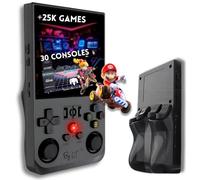 GameBox Max | Console di gioco portatile +25.000 giochi schermo ad alta risoluzione Full HD da 4" + memoria 128 GB espandibile, licenza Linux 2.0, WiFi, multiplayer + 4 Rear Triggers R1/L1 R2/L2