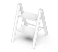 GameGem Scala a 2 Gradini, Sgabello Piegevole con Pedale Largo Antiscivolo in Alluminio Leggero ma Resistente, Portata 150 kg, Design Moderno Carino per Spazi Domestici Interni