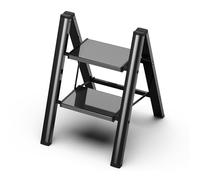 GameGem Scala a 2 Gradini, Sgabello Piegevole con Pedale Largo Antiscivolo in Alluminio Leggero ma Resistente, Portata 150 kg, Design Moderno Carino per Spazi Domestici Interni