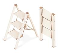 GameGem Scala a 3 Gradini, Sgabello Piegevole con Pedale Largo Antiscivolo in Alluminio Leggero ma Resistente, Portata 150 kg, Design Moderno Carino per Spazi Domestici Interni
