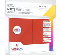Gamegenic - MATTE PRIME SLEEVES RED - Bustine Protettive per Carte | 100 Bustine in Plastica per Carte da Gioco con Design Opaco sul Retro delle Carte, Colore Rosso