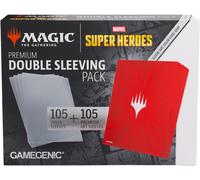 Gamegenic MTG Marvel Super Heroes Premium Doppio Sleeve 100 Comic Burst Rosso