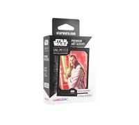 Gamegenic, Star Wars: Unlimited Premium Art Sleeve - Qui-Gon Jinn, 60 Art Sleeves + 2 custodie trasparenti, Sleeve Color Code: Grigio
