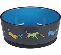GAMELLE PER CIBO E ACQUA Cane CORI CERAMICA Blu Rotondo ANTIDERAPANTE 1250ML 18,5x7,5CM