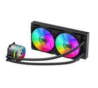 GameMax Iceburg 240 mm ARGB CPU Liquid Cooler, AIO Cooler 240 mm CPU Water Cooler per Intel & AMD, 2 ventole ARGB Infinity PWM da 120 mm, da 800 a 2000 giri/min e tappo girevole Infinity Mirror | Nero