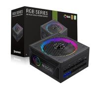 GAMEMAX RGB 1050G Alimentatore PC 1050W Full Modulares, 80 Plus Gold, LLC + DC-DC, ARGB Sync, Condensatori giapponesi, ventola ARGB FDB da 140 mm, 9 funzioni di protezione, colore: Nero