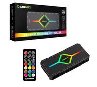 GameMax V4.0 Black Case Fan Hub - Distributore ventola PWM a 9 porte con telecomando RF e alimentazione SATA