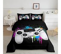 Gamepad Copriletto Ragazzi Giocatore Trapuntato Letto per Bambini Adolescenti Bianco Video Game 4 Stagioni Copriletto 135x200cm Inverno Estate Trapunta Colorato Tie Colore Moderno Controller Gioco
