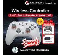 Gamepad per PC GameSir, compatibile con 2 controller, joystick Nova Lite, compatibile con Switch, Steam, Deck, dispositivi Android, iOS e Windows, joystick ad effetto Hall, con custodia originale per 