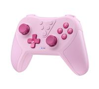 Gamepad wireless EasySMX T37, controller di gioco Bluetooth per Nintendo Switch, PC, Steam Deck, controllo del movimento giroscopico a 6 assi (rosa)