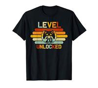 Gamer 20th Birthday Gift for 20 Years Old Level 20 Unlocked Maglietta