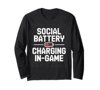 Gamer Battery Charging Calm Mode Design Maglia a Manica