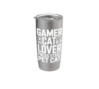 Gamer Cat Lover Premi Start Pet Cat Bicchiere termico in acciaio inox doppia parete