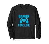 Gamer for Life - Controller di Gioco retrò Maglia a Manica