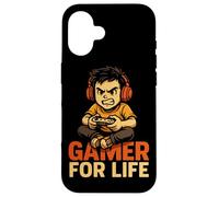 Gamer For Life - Controller per cuffie con design focalizzato sul giocatore Custodia per iPhone 16