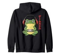 Gamer Frog, Giapponese & Videogiochi & Retro Gaming Felpa con Cappuccio