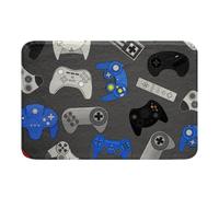 Gamer Gaming Console Game Blue Grey Gamepad Fabric Video Games Fall Washable Tappetino Per Porta Lavable Tappeto Porta Zerbino D'Ingresso Per Interni Per Corridoio Scale Ingresso 40x60Cm
