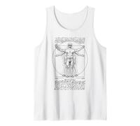 Gamer Gaming Uomo Vitruviano Leonardo da Vinci Gioco Vintage Canotta