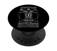 Gamer Gaming Uomo Vitruviano Leonardo Da Vinci Gioco Vintage PopSockets PopGrip Adesivo