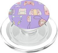 Gamer Girl Pastello Kawaii Retro Anime Estetica Carino Viola PopSockets PopGrip per MagSafe