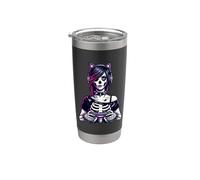 Gamer Goth Girl emo Scheletro Orecchio di Gatto Arte Got Bicchiere termico in acciaio inox doppia parete