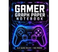 Gamer Graph Paper Notebook: Quad Ruled 4x4 Math and Science Composition Book for Kids, Teens, and Students - 8.5 x 11 Large Grid Paper Notebook for School & Gaming