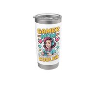 Gamer Mamma Come Una Mamma Regolare Ma Più Freddo Divertente Controller Mamma Bicchiere termico in acciaio inox doppia parete