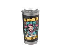 Gamer Mamma Come Una Mamma Regolare Ma Più Freddo Divertente Controller Mamma Bicchiere termico in acciaio inox doppia parete
