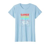 Gamer Non Si Nasce, Si Diventa - Regalo per Gamer Maglietta, Donna, Celeste, XXL
