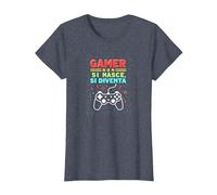 Gamer Non Si Nasce, Si Diventa - Regalo per Gamer Maglietta, Donna, Pervinca, XS
