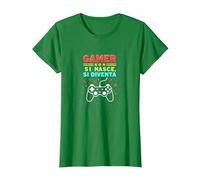 Gamer Non Si Nasce, Si Diventa - Regalo per Gamer Maglietta, Donna, Verde Mela, XS