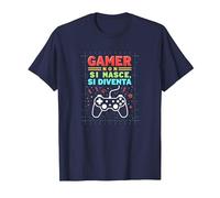 Gamer Non Si Nasce, Si Diventa - Regalo per Gamer Maglietta, Uomo, Navy, M