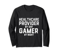 Gamer Nurse Life RN LPN CNA Gaming Night Fornitore Sanitario Maglia a Manica
