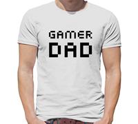 Gamer Papà Pixels - T-Shirt - Gioco Geek Secchione Rétro 80s Papà