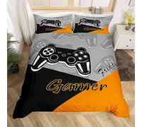 Gamer per, Guy?ons,Videogiochi,Copripiumino con 1 copripiumino e 1 federa arancione