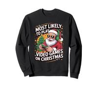 Gamer Santa Claus Christmas Pajama Gaming Kids Boys Men Felpa