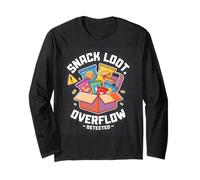 Gamer Snack Loot Overflow Pixel Graphic Maglia a Manica