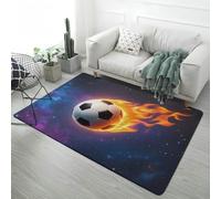 Gamer Tappeti Gaming Sport Calcio Pallacanestro Fiamme Cielo Stellato 3D, Flanella e Antiscivolo, Tappeto Camera da Letto Ragazzi Adolescenti Ragazze, Soggiorno Sala Giochi, 50x80 cm, Color 1