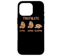 Gamer Triathlete Funny Gaming Sloth Playing Video Game Nerd Custodia per iPhone 16 Pro
