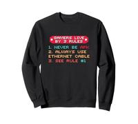 Gamers Live by 3 Regole Divertente Pixel Citazione Felpa
