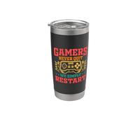 Gamers Never Quit We Simply Restart Funny Video Game Lovers Bicchiere termico in acciaio inox doppia parete