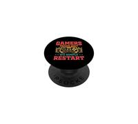 Gamers Never Quit We Simply Restart Funny Video Game Lovers PopSockets PopGrip Adesivo
