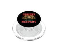 Gamers Never Quit We Simply Restart Funny Video Game Lovers PopSockets PopGrip per MagSafe