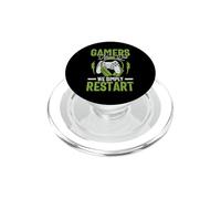 Gamers Never Quit We Simply Restart Funny Video Game Lovers PopSockets PopGrip per MagSafe
