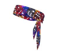 Games Dice Set Stampa Tie Fascia per Donne Uomini Ninja Fasce Regolabile Traspirante Fascia di Raffreddamento